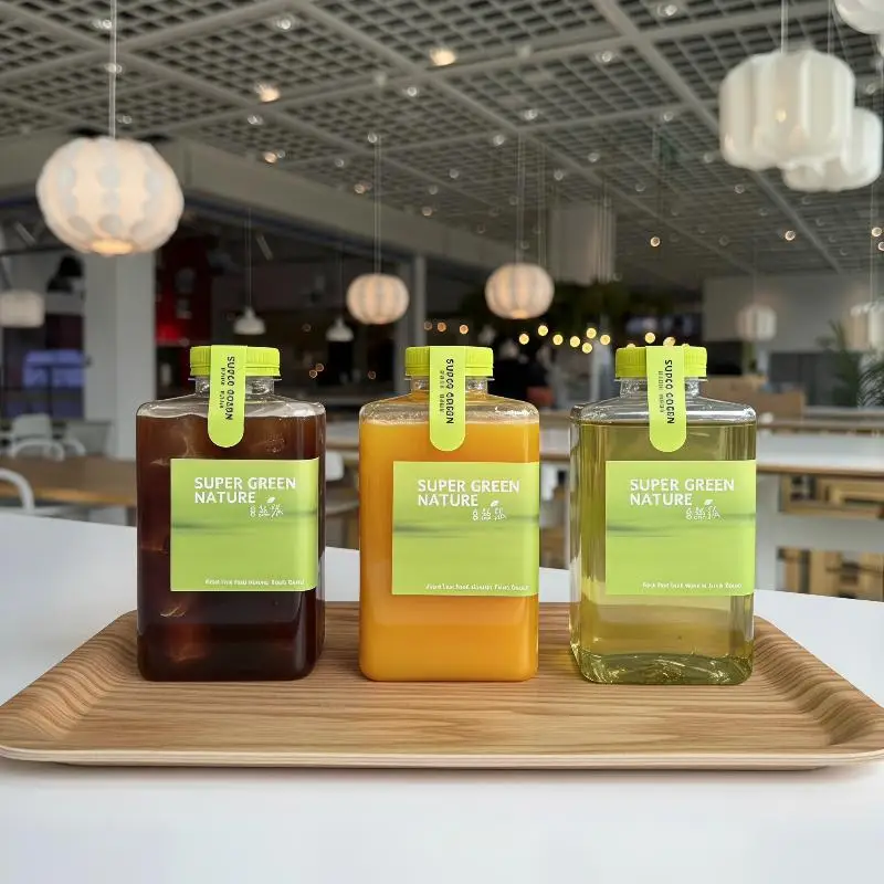 Empty Plastic Drink Containers Eco Friendly 350/400/500ML Recyclable Bottles for Juice Liquor Sustainable Packaging