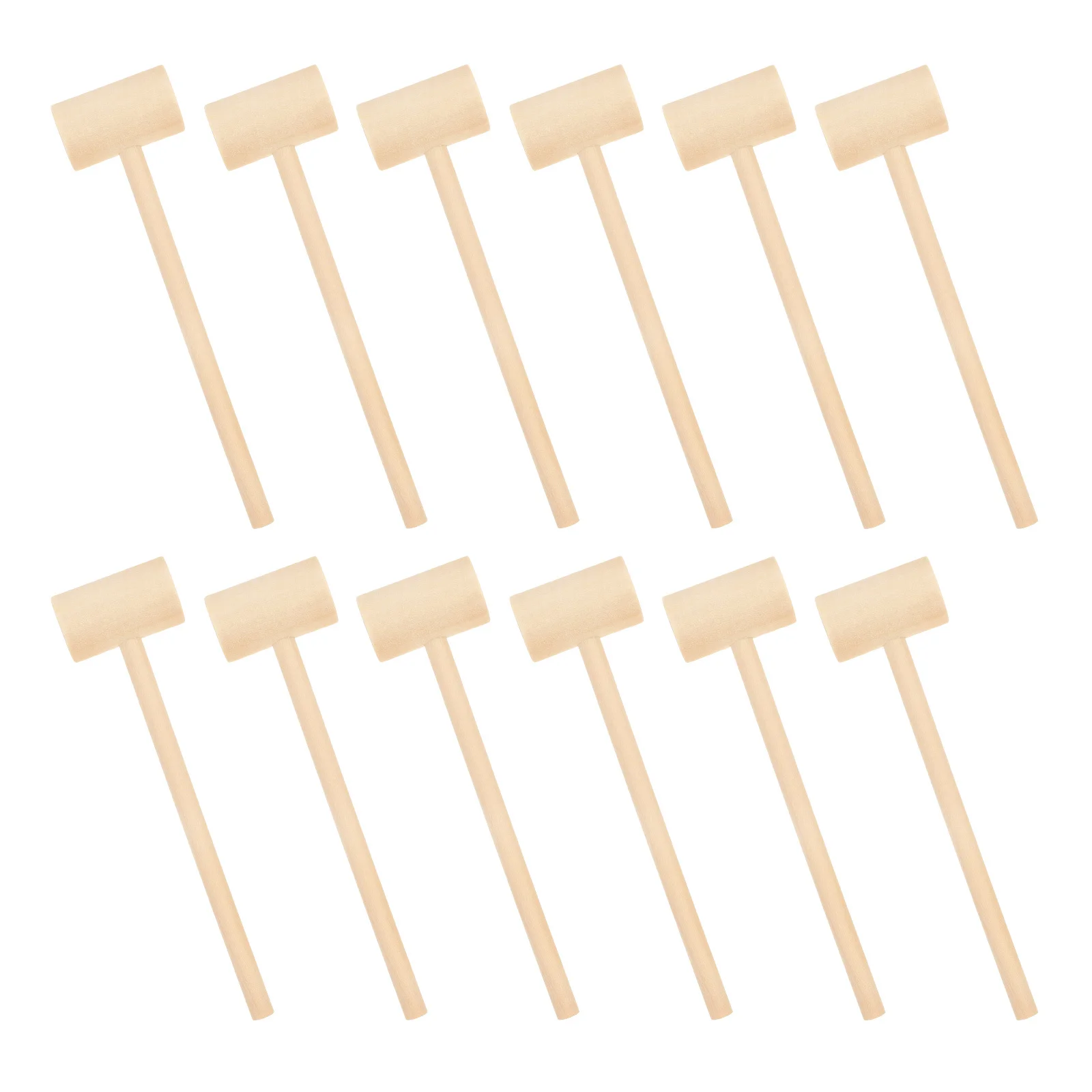 12 pezzi mazze di legno per bambini mini set di martelli legno massello liscio sicuro durevole impugnatura allenamento divertente maglio sviluppo bambino