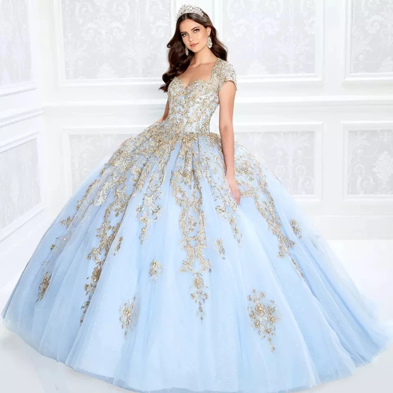 Luxurious Backless Quinceanera Dress Sweet Princess Party Ball Dress Lace Appliqué Pageant Graduation Class Reunion Dress