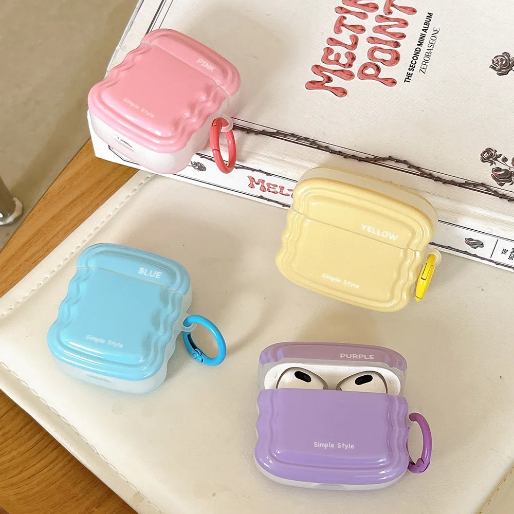 lovely candy colour wave silicone cover for airpods 1 2 3 4 pro 2 3nd generation wireless bluetooth earphone charging box case