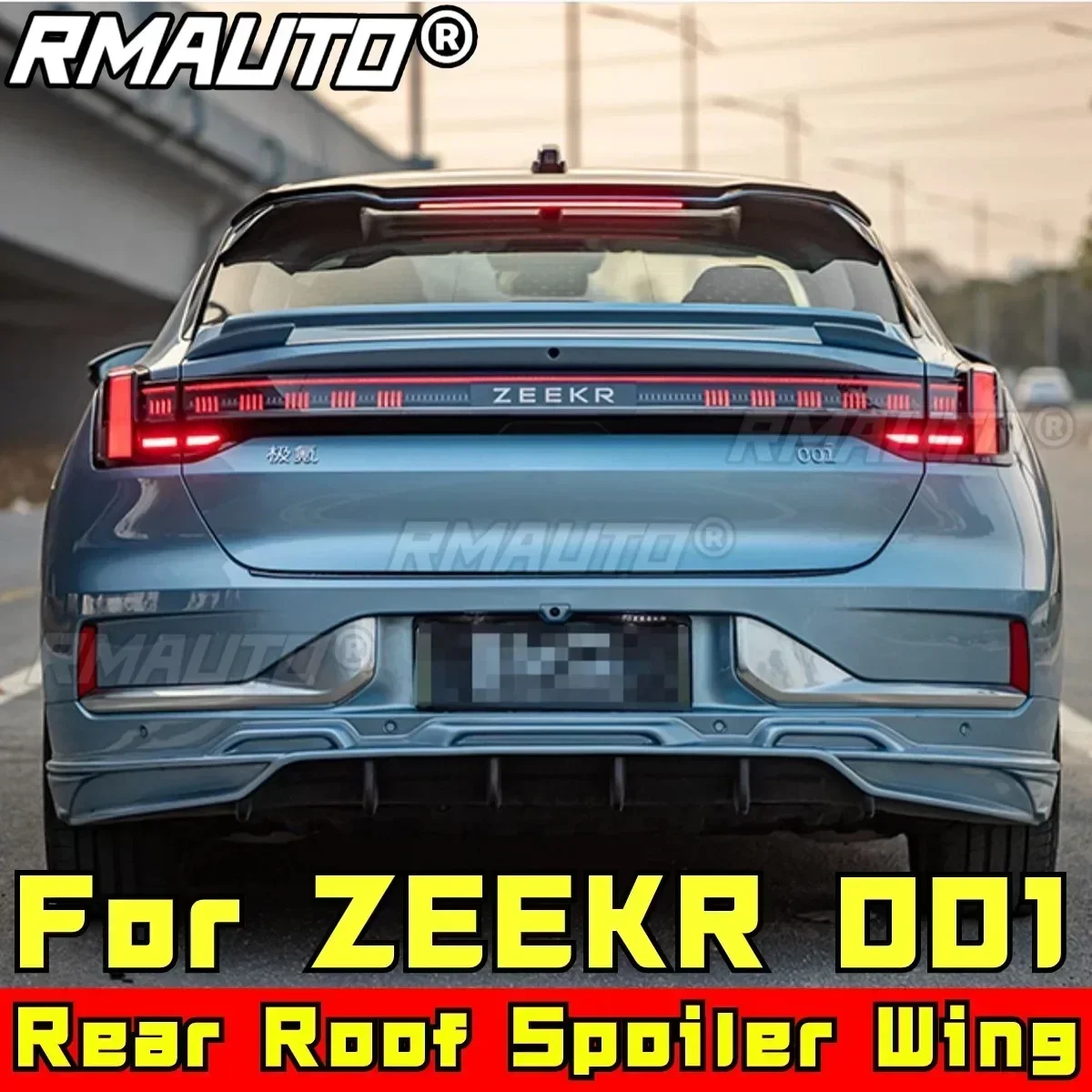 

001 Body Kit Rear Roof Spoiler Carbon Fiber Look Sport Style Rear Roof Wing Roof Spoiler For ZEEKR 001 Car Accessories