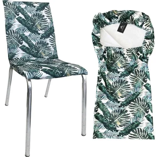 Alyhome Chair Case-Moderna Soft Kitchen Type 4'lü Set Green Leaf