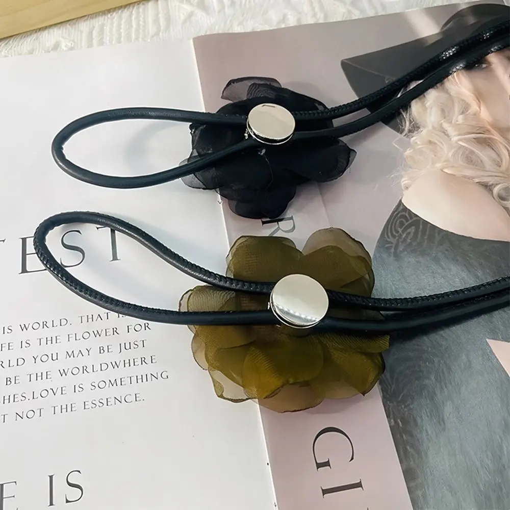 Cinturón de Flores Secas de Estilo Étnico, Cinturón Retro de Alta Gama con Nudos para Mujer