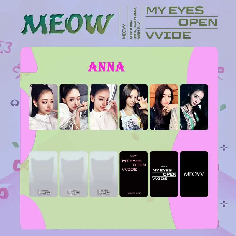 ألبوم KPOP MEOVV الجديد عيوني مفتوحة VVIDE بطاقة صور واحدة عالية الجودة طراز INS طباعة مزدوجة الجوانب بطاقة لومو SOOIN GAWON ANNA #4