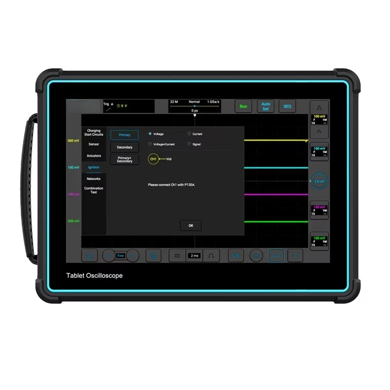 Micsig Digital Storage Oscilloscope 2 Channels 200MHz 1GSa/S 110Mpts Memory Depth Tablet Oscilloscope Automotive Micsig ATO2002