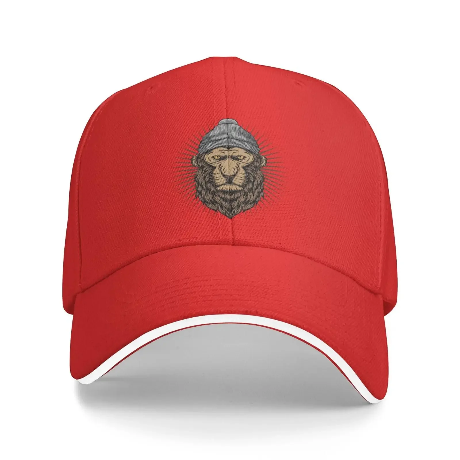 Thorny Lions Head with Gray Hat Trucker Baseball Cap for Men Women Hat Sandwich Brim Dad Hats