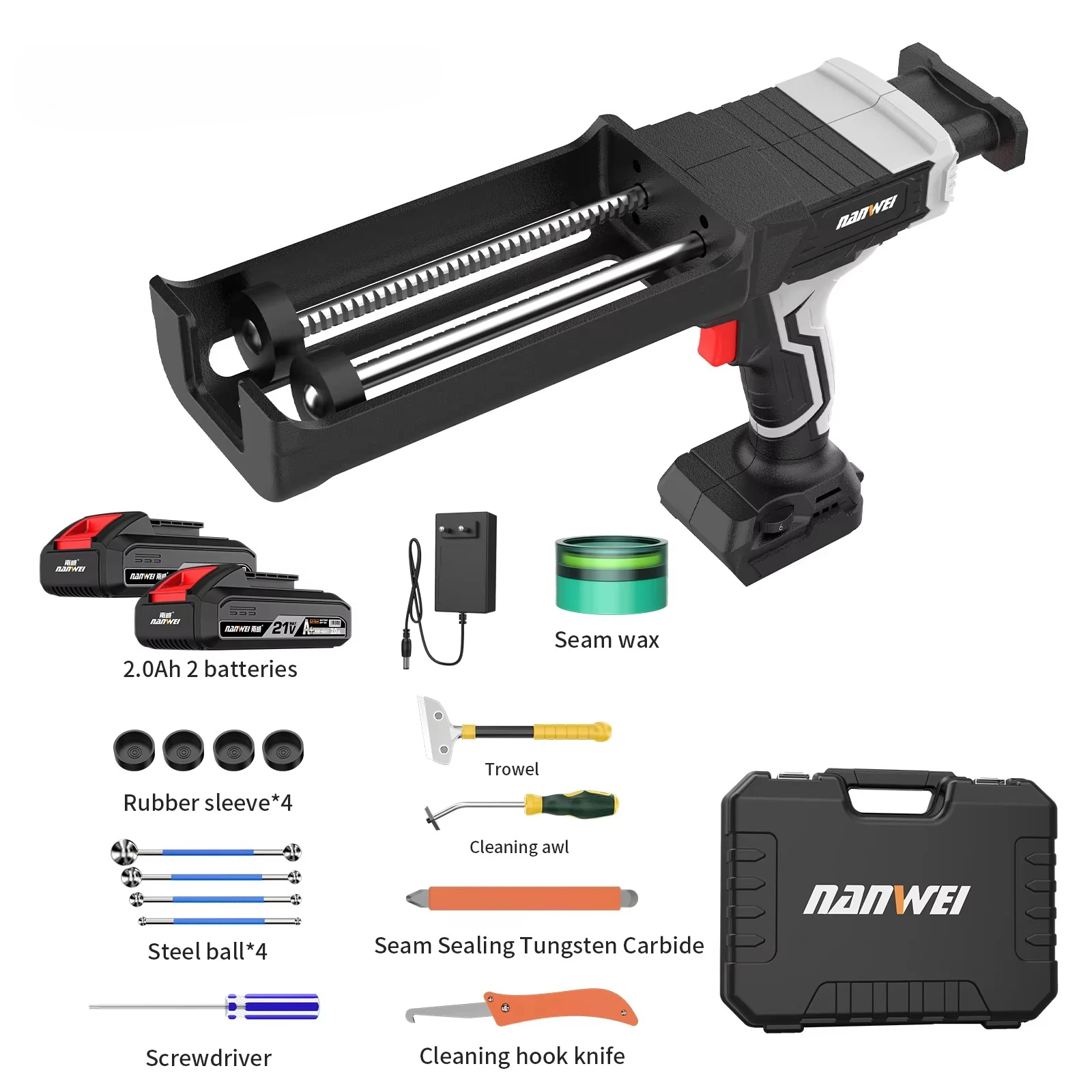 21v Cordless Caulking Gun Electric Seam Glue Gun for Handmade DIY Rechargeable Beauty Seam Glue Gun