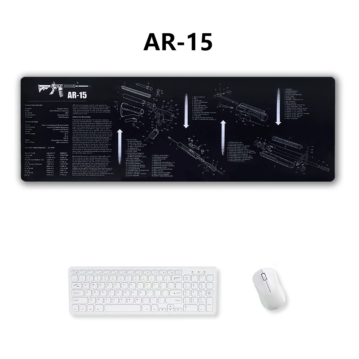 AR15 AK47 Glock Gun Cleaning Rubber Mat With Parts Diagram Instructions Mouse Pad for Smith Colt 1911 Beretta 92 Sig Sauer P320