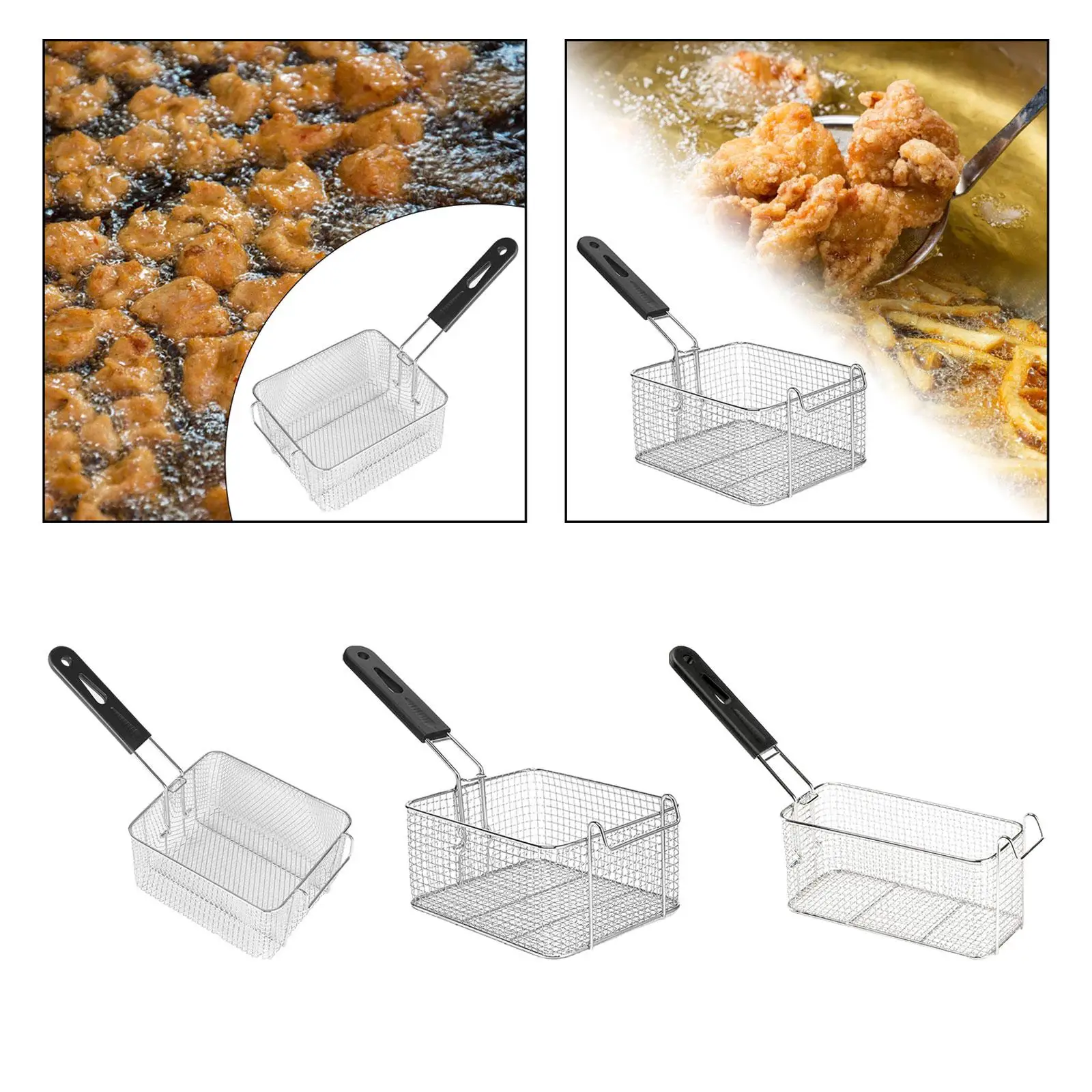

Stainless Steel French Fries Holder for Fryer, Portable French Fry Basket with