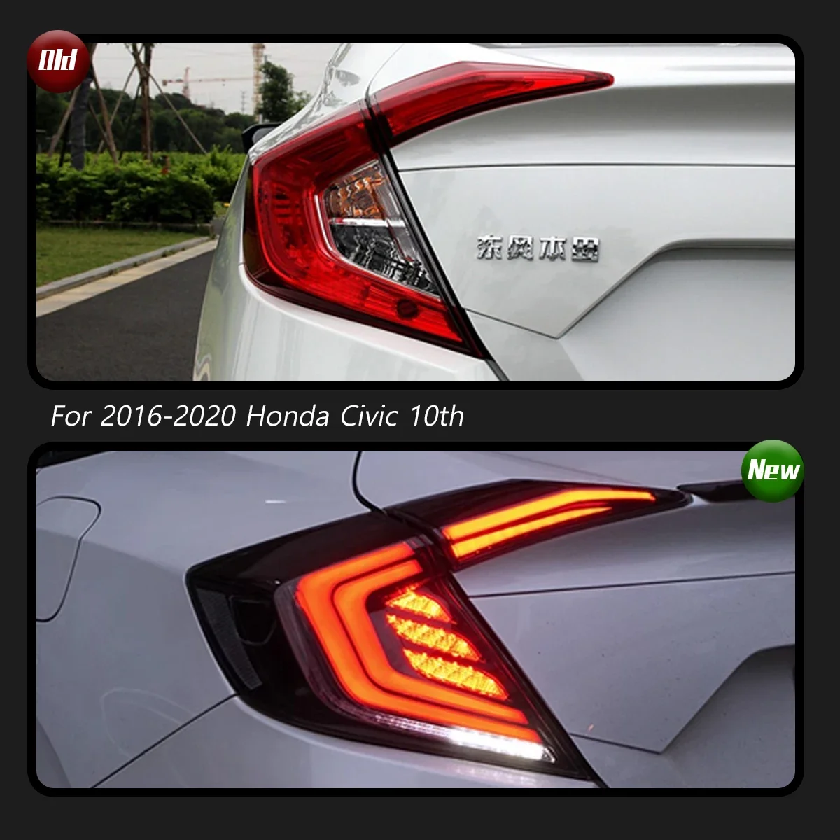 Car Lights For Honda 10th Civic Taillight LED Rear Tail Lamps Assembly 2016-2020 Start-up Dynamic Sequential Turn Signals