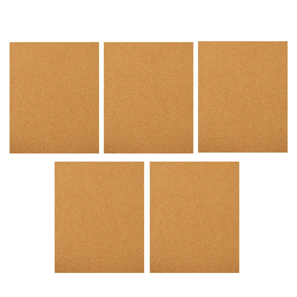 5Pcs Natural Cork Board Tiles Easy Install Wall Mount Sound Absorbing Bulletin Board Decor Office School Table Protector Coaster