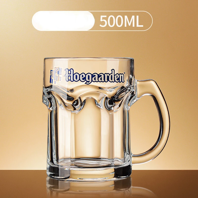 500ml Thickened Glass Ribbon Beer Cup Creative Cool Large Summer Draft Beer Cup Hero Cup Beverage Tea Cup Party Wine Cup Gift