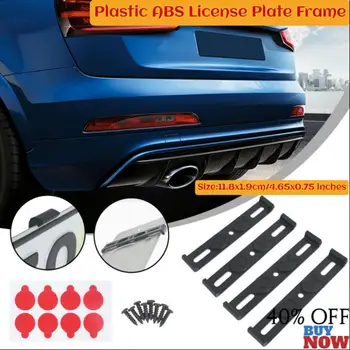 NEW 4PCS Frameless License Plate Mount ABS Weather-Proof Frameless License Plate Frame Car Tag Frame For Front And Rear Car Tags 