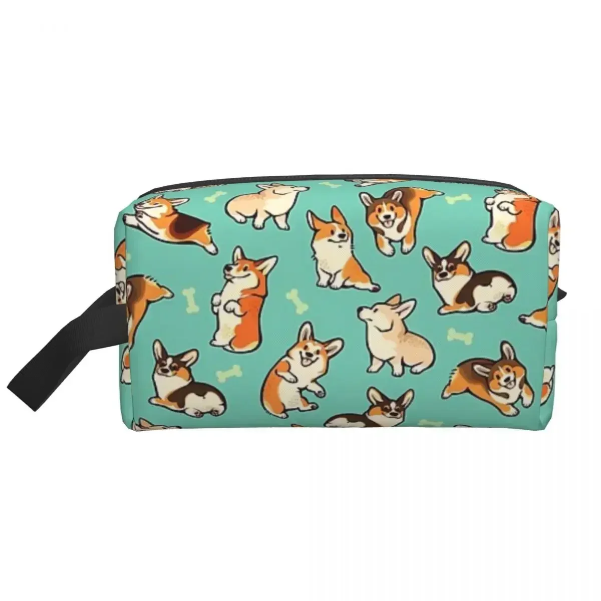 

Corgis Polyester Men Business Portable Storage Bag Women Travel Cosmetic Wash Pouch