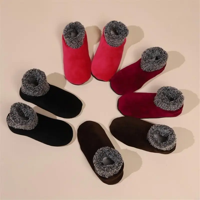 50Le Plush Cuffs Slipper Slipper SOCKS DOCE LED LINED NONSLIP GRIP