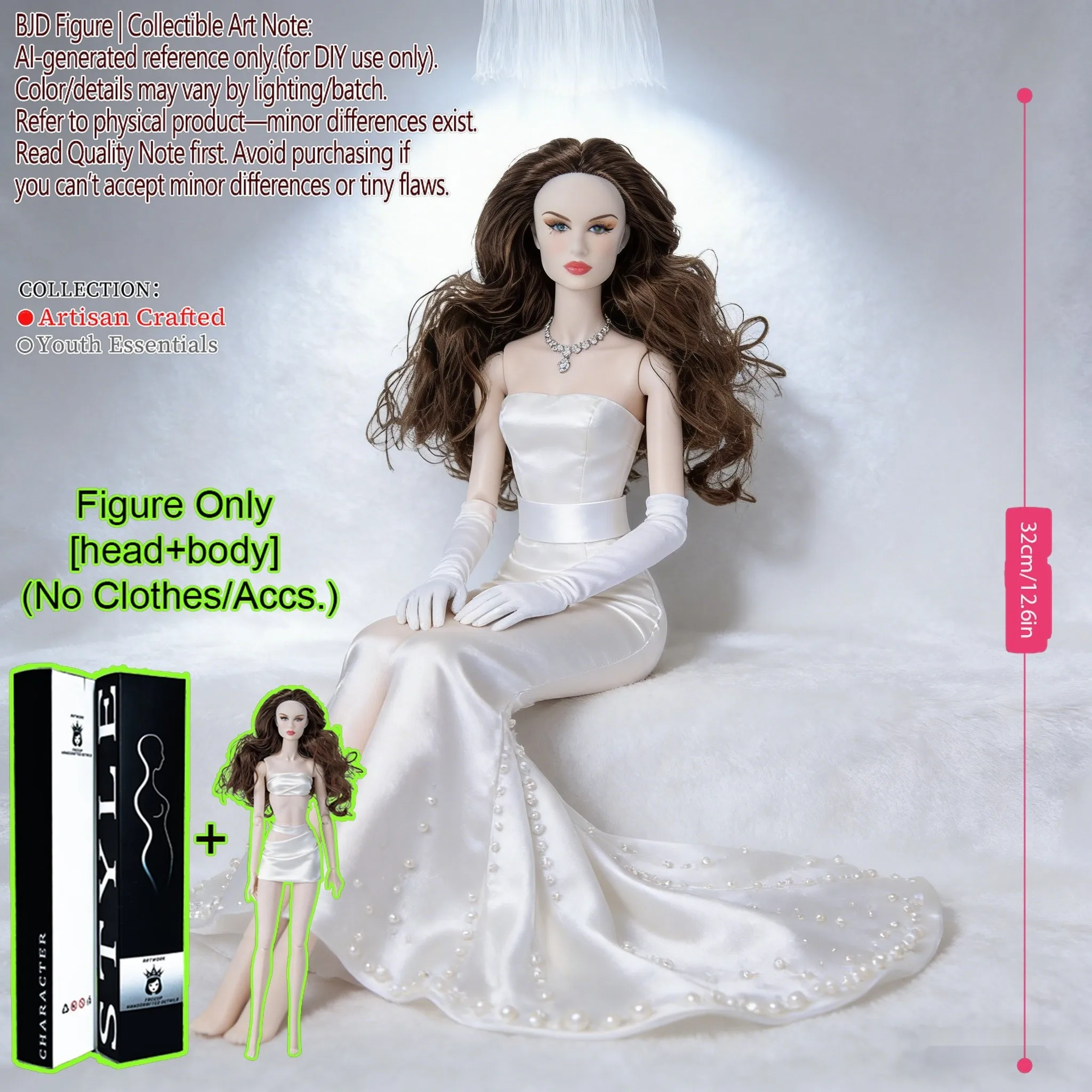 

Кукла BJD SuperModel, 12 суставов, масштаб 1/6, 12,6 дюйма, коллекционная, реалистичный макияж и тонкие черты, только кукла (без одежды)