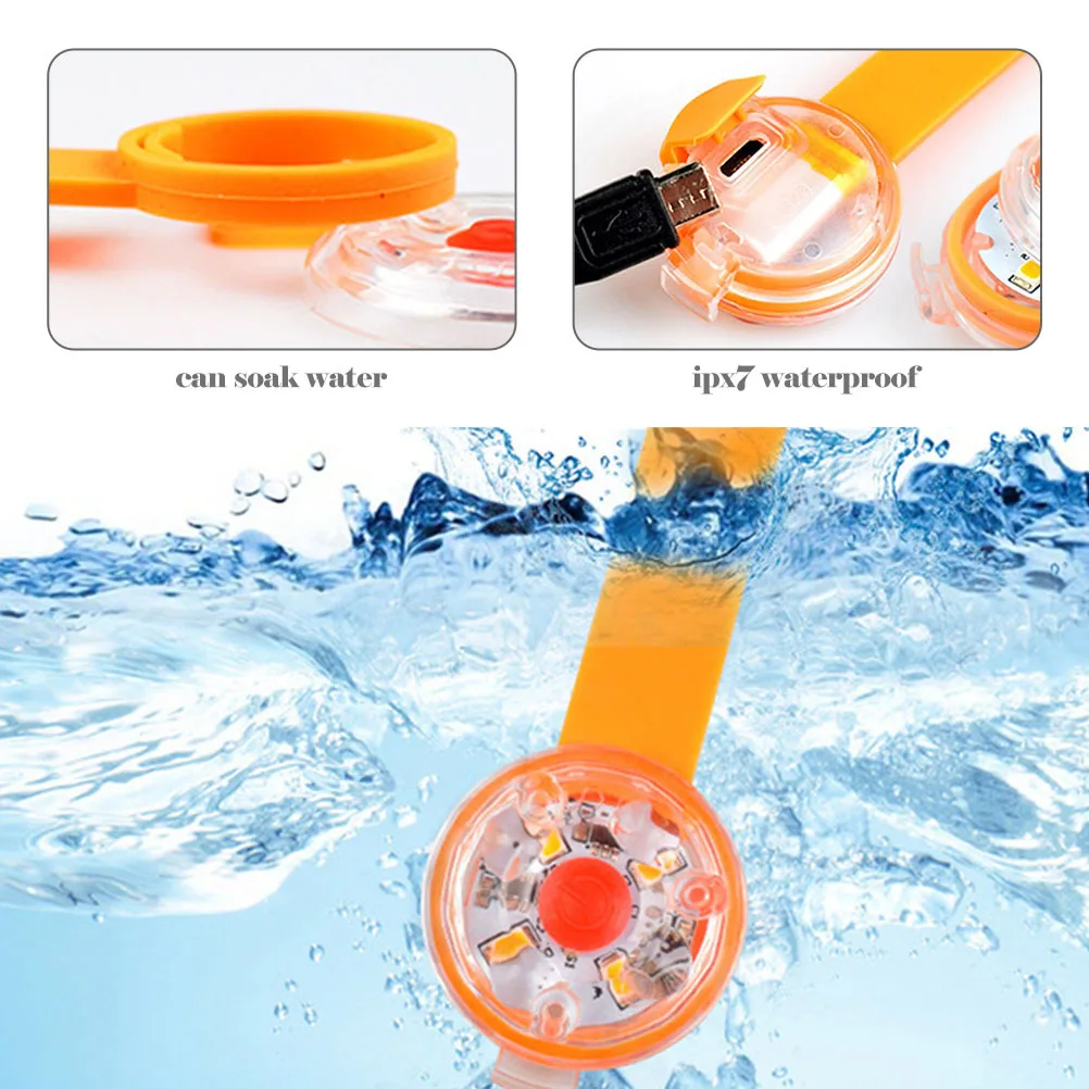 

2Pcs USB Pet Luminous Pendant Anti-Lost Dog Collar Light Durable Outdoor Collar Light USB Pet Luminous Pendant