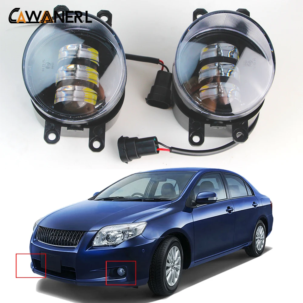 2 X LED Fog Light Assembly For Toyota Corolla Axio Fielder 2007-2020 30W H11 Car Right + Left Fog Lamp DRL 6000LM 12V Styling