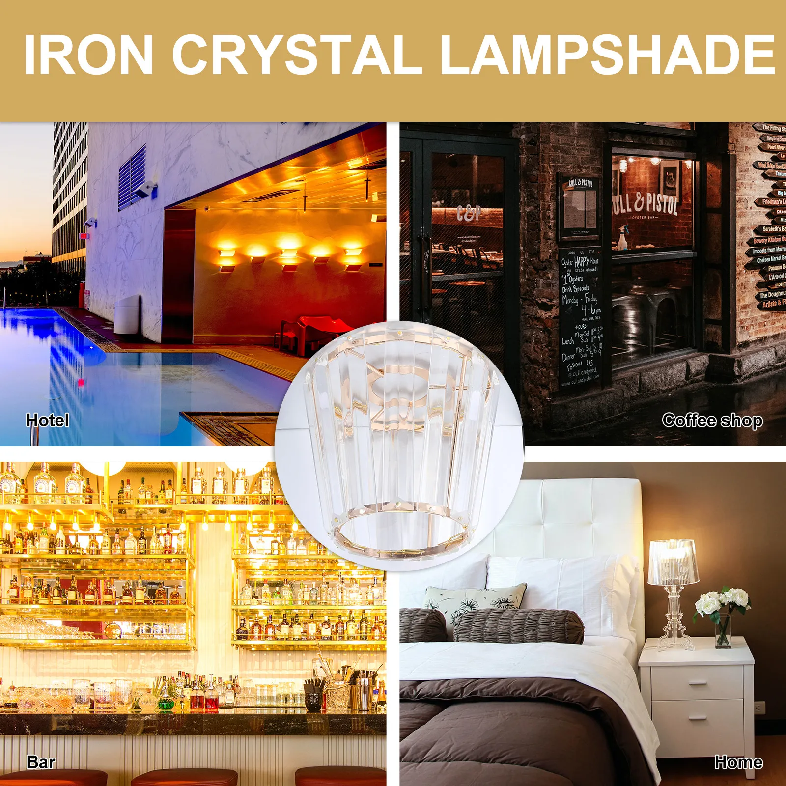 Wall Lamp Shade Iron Art Lampshade Ceiling Light Cover Crystal Lamp Shade Decorative Light Cover Iron Art Lampshade