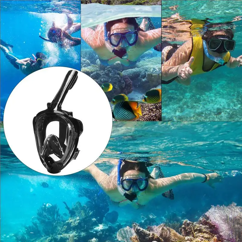 Full Face Scuba Snorkeling Mask Anti-Leakage Swimming Diving Goggles Snorkel Mask Anti Fog Goggles For Kids Adult Swimming