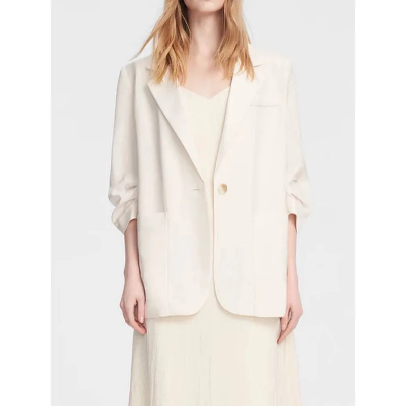 Light High Collection White Professional Commuter Blazer Women