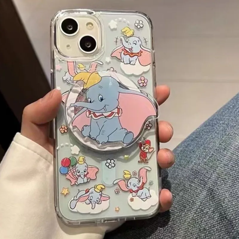Soporte Magnético para Teléfono con Diseño de Dumbo de Disney, Plegable, Compatible con MagSafe, Diseño Acrílico 3D