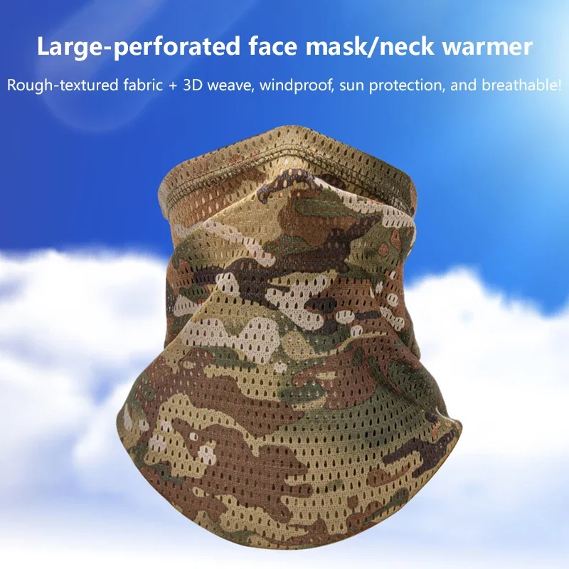Large Mesh Holes Face Towel UV Sun Protection Breathable Tube Bandana Moisture Wicking Stretchy Fabric Neckerchief Outdoor