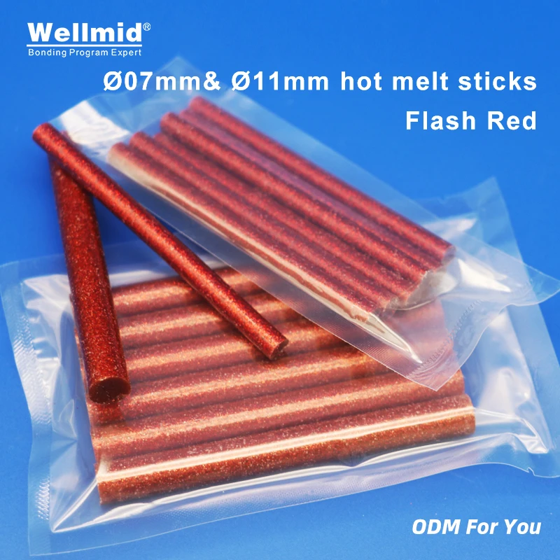 Flash Red Hot Melt Kleber Stick Hohe Leistung EVAStick 7mm 11mm × 100mmHandgemachte DIY KUNSTWERK Dekoration Spielzeug etc. Kleber Stangen Für