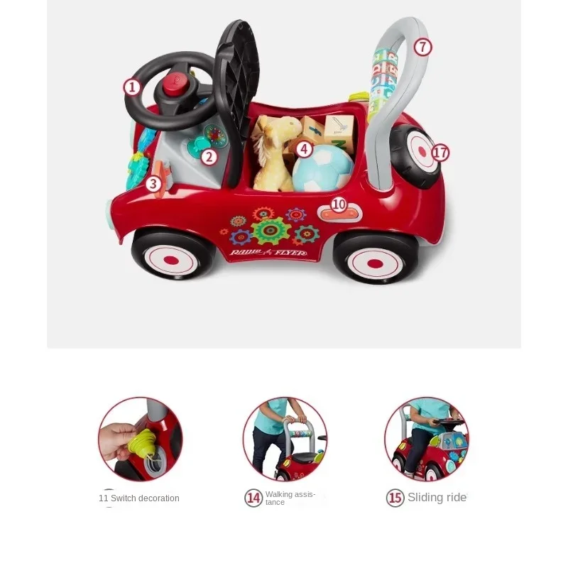 Radioflyer carrello scorrevole per neonati e bambini girello multifunzionale che impara a camminare Puzzle Toy