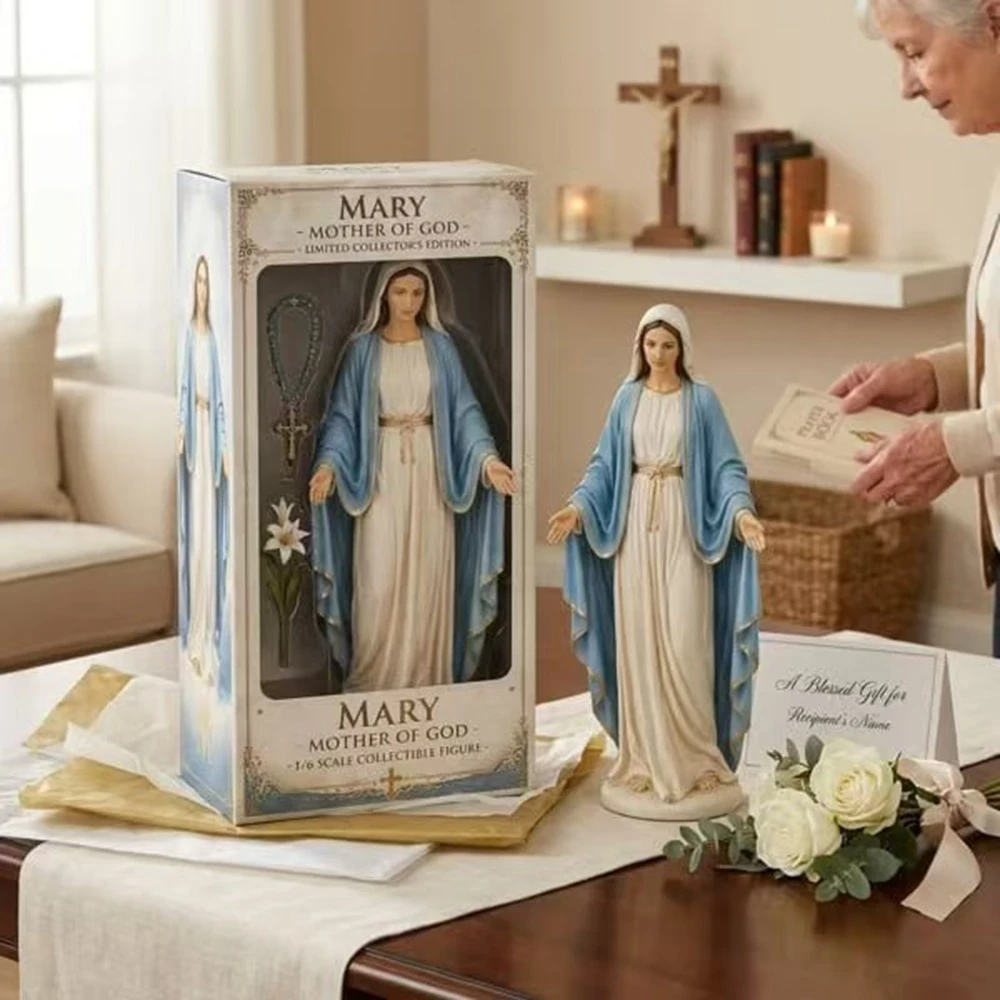 Virgin Mary Desktop Figurine Ornament，religious Figure Resin Crafts Decorations Art Pieces，suitable For Placement In The Living