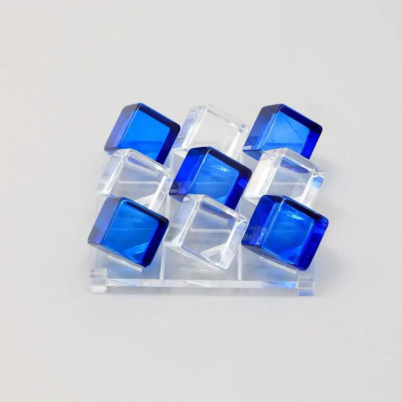 مجموعة ألعاب Tic Tac Toe باللونين الأزرق والأبيض من الأكريليك للأطفال والكبار، نشاط داخلي ممتع، مثالية للألعاب العائلية الليلية والحفلات