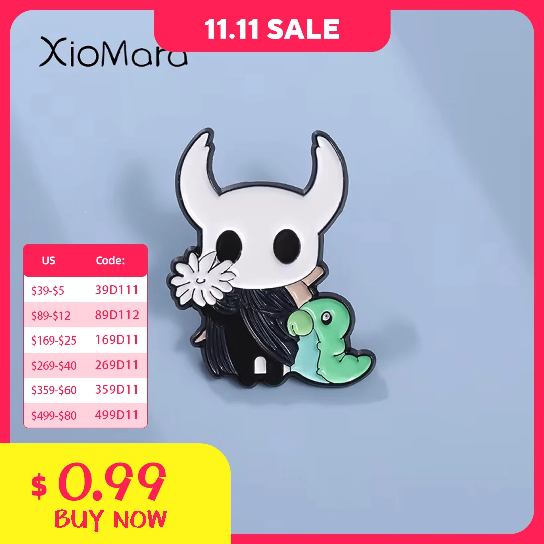 Anime Game Brooch Hollow Knight Character Enamel Pins Cartoon Anime Badge Decorative Brooch Shirt Lapel Pin Jewelry Accessory