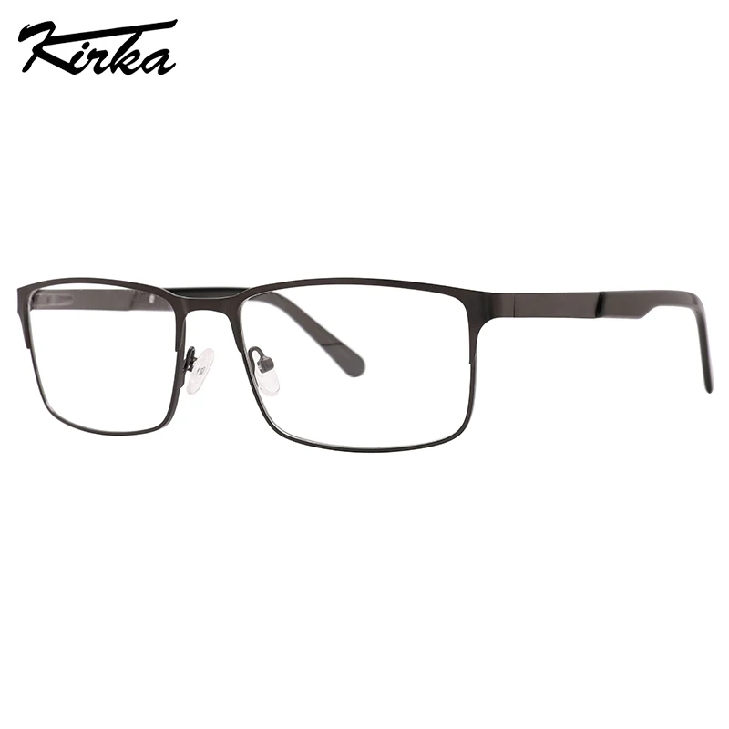 

Kirka Male Eyewear Flat Rectangle Matt Colors Stainless Steel Front Metal Frames Prescription Optical Glasses for Men MM1041