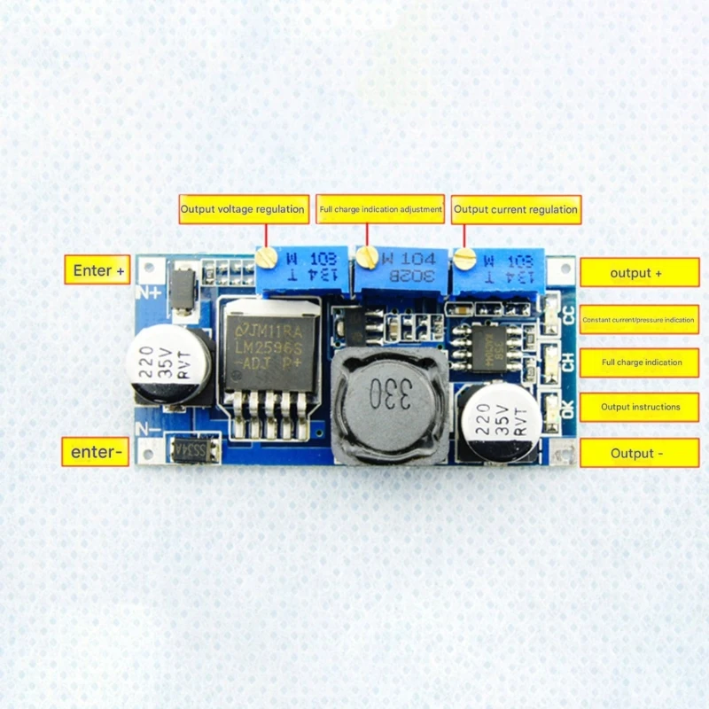 5 Piece LM2596 DC7-35V Converter Module Stable Output for Electronics Projects 