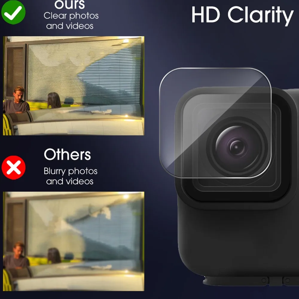 Закаленное стекло 9 в 1, легко устанавливаемые защитные пленки для экрана для GoPro Hero 13 12 11 10 9, защитные пленки для объектива камеры, полнопокрывающие пленки