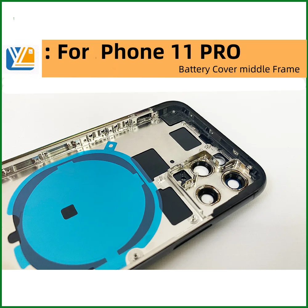 Battery Back Housing For iPhone 11 11PRO 11PROMAX Back Cover + Mid Chassis Frame + SIM Tray+Side Key 11 Pro Max Middle Frame