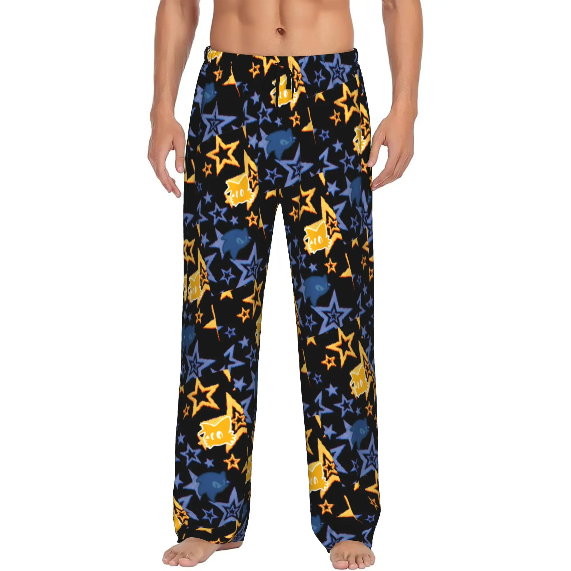 

Custom Shadow The Hedgehogs Pajama Pants Men's Lounge Sleep Drawstring Sleepwear Bottoms with Pockets