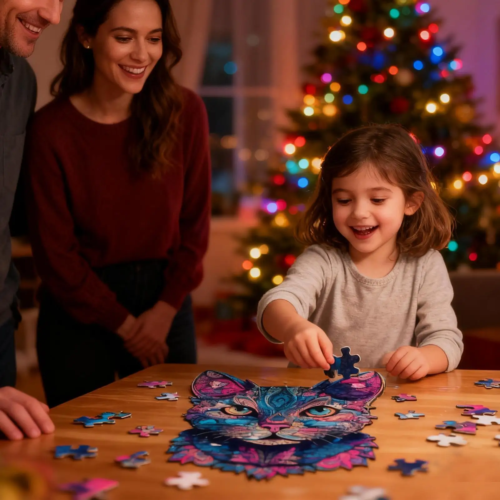 Cat Puzzle Challenge Cute Kitten Game Interesting Colorful Cat Wooden Puzzle For Adults Kids Boys Girls Family Birthday Holiday