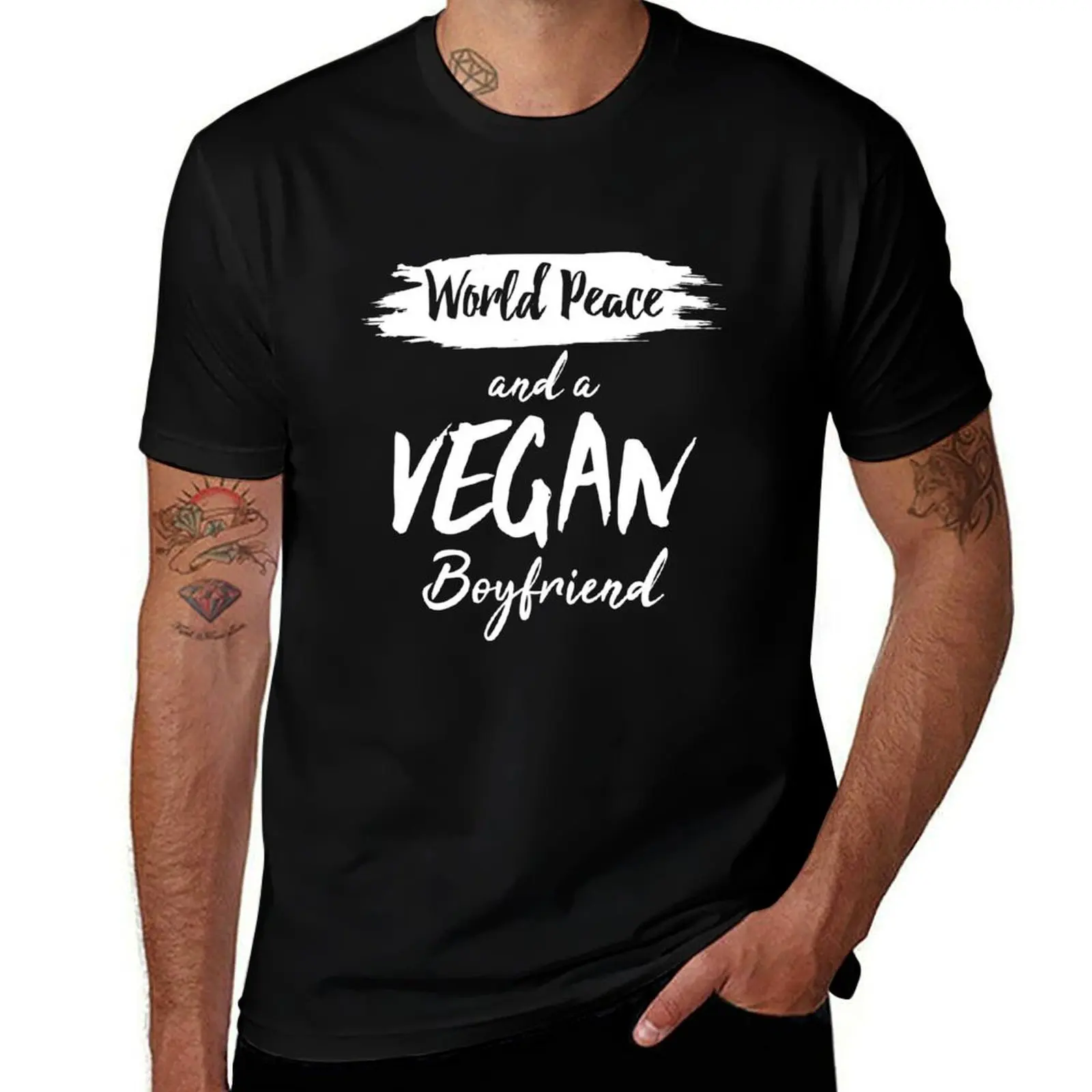 World Peace Vegan Boyfriend Perfect Combination Love Couple Shirt T-Shirt Casual Everyday Wear T-Shirt