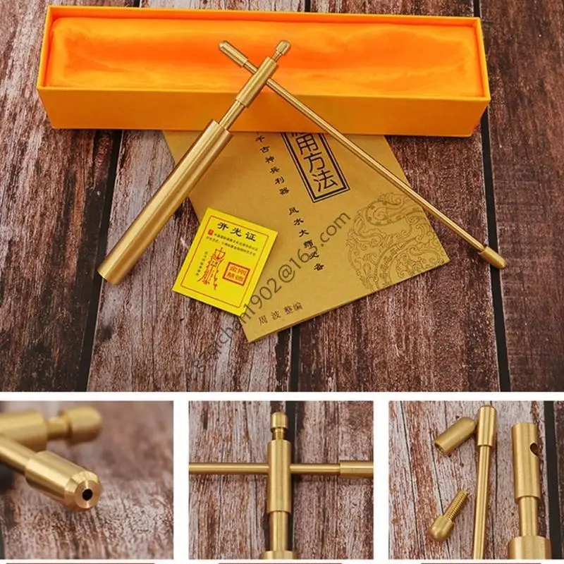 X7AB Dowsing Rods Flexible Rotation Copper Divination Tools,Retractable Portable Spirit Rods for Water Divining