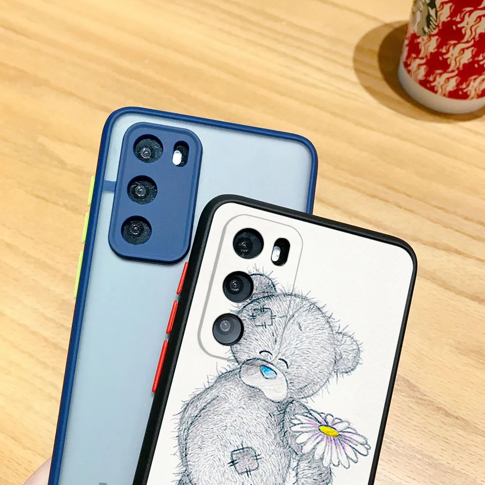 Phone Case for Redmi Note 12 4G 11s k40 12s Xiaomi 14 11 Lite 11t 12t 12c x Couples Tatty Teddy Matte Frosted Translucent Cover