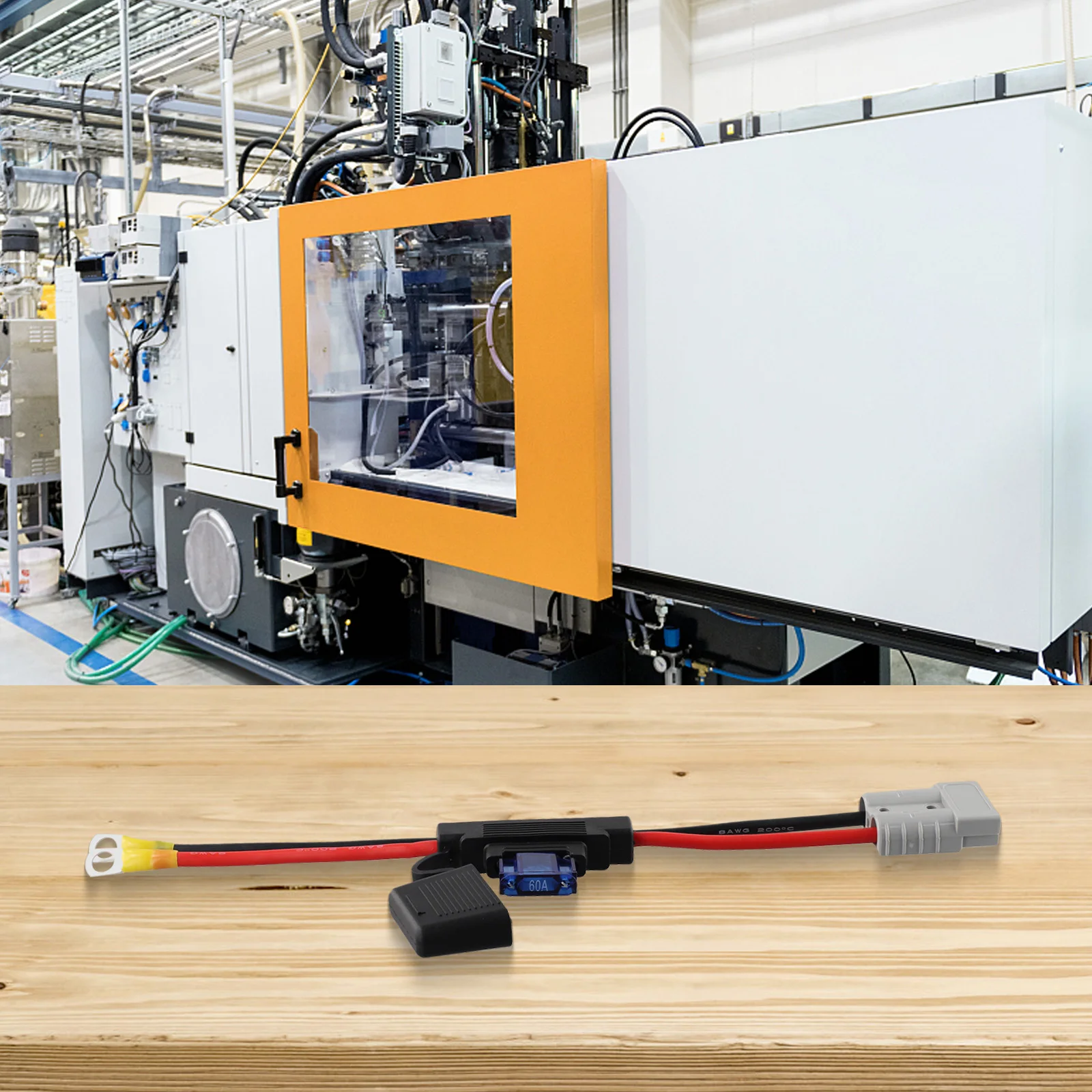 

30cm 8AWG 50Amp Automotive Extension Cable with Waterproof Seals for Reliable Connections to Battery Boxes and Solar Panels