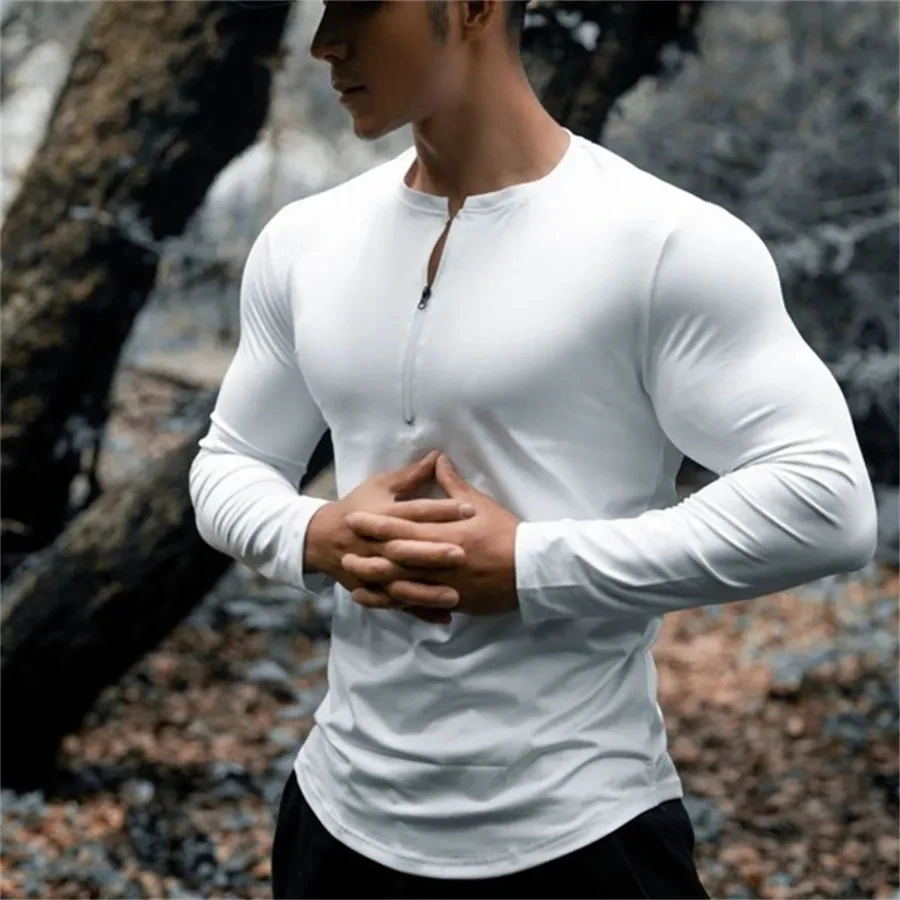 Men\'s Quick Drying Running Long sleeve T-shirt Sport Gym Tight Fitting T-shirt Training T shirts Fitness Top Oversized Clothing