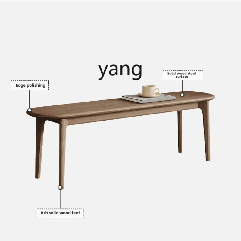 LTT solid wood long ash wood bedside stool bedroom shoe changing stool
