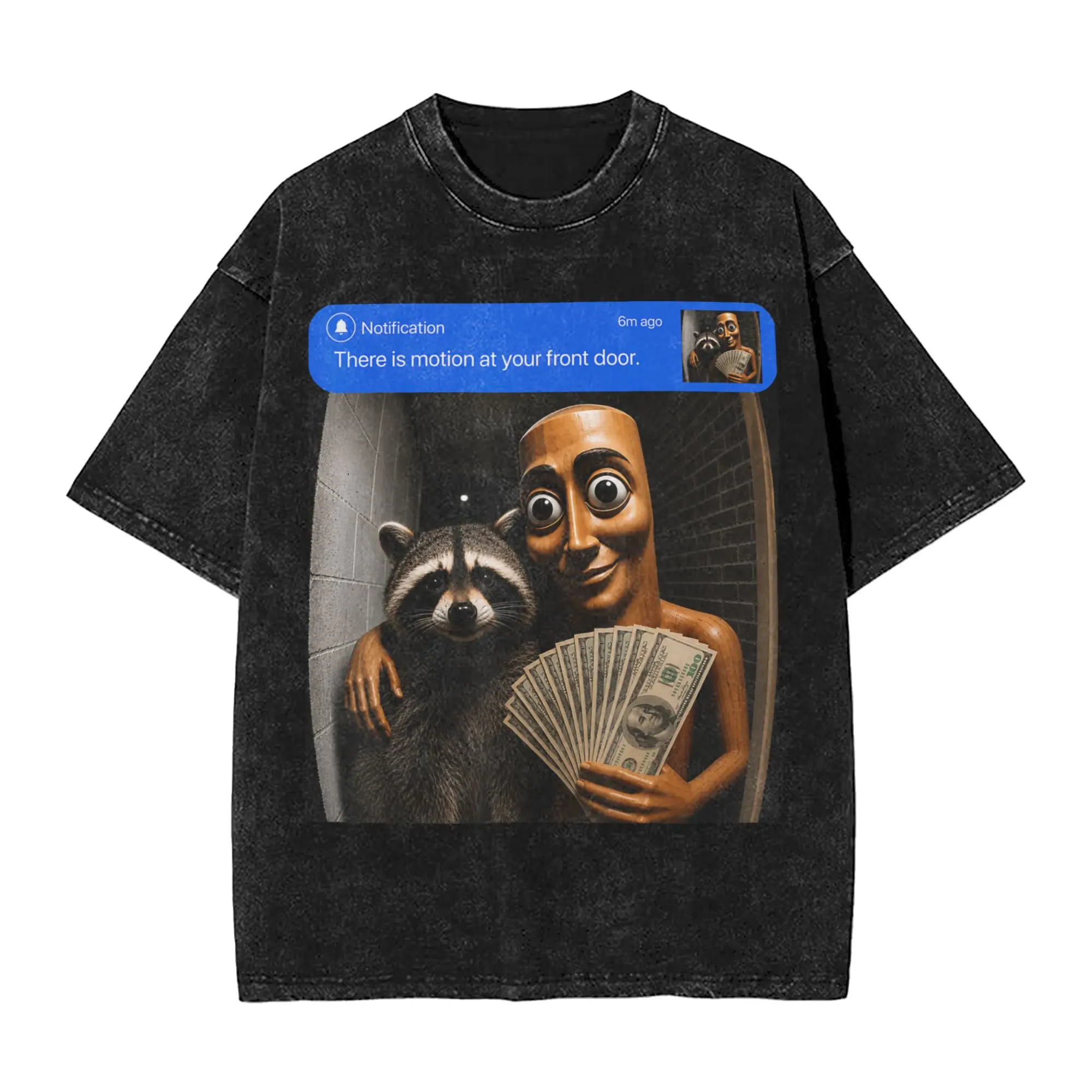 Oversized Washed T-Shirt There is Motion at Your Front Tung Tung Sahur Jimothy Money Simple T Shirts Hip Hop Tshirt for Couple