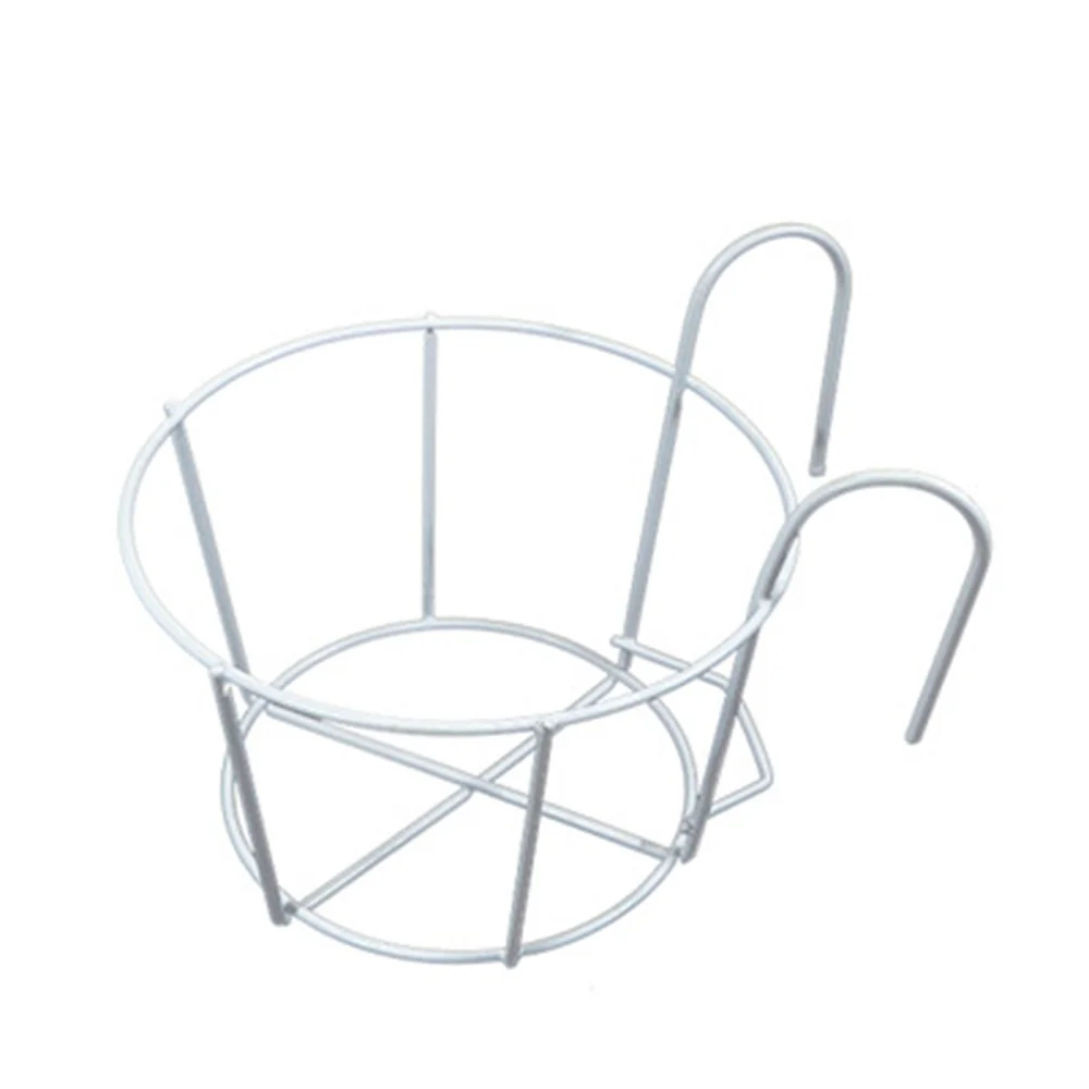 1/3/5PCS Garden Hanging Plant Iron Racks Balcony Round Flower Pot Rack Railing Fence Plant Holder Stand Garden Accessories