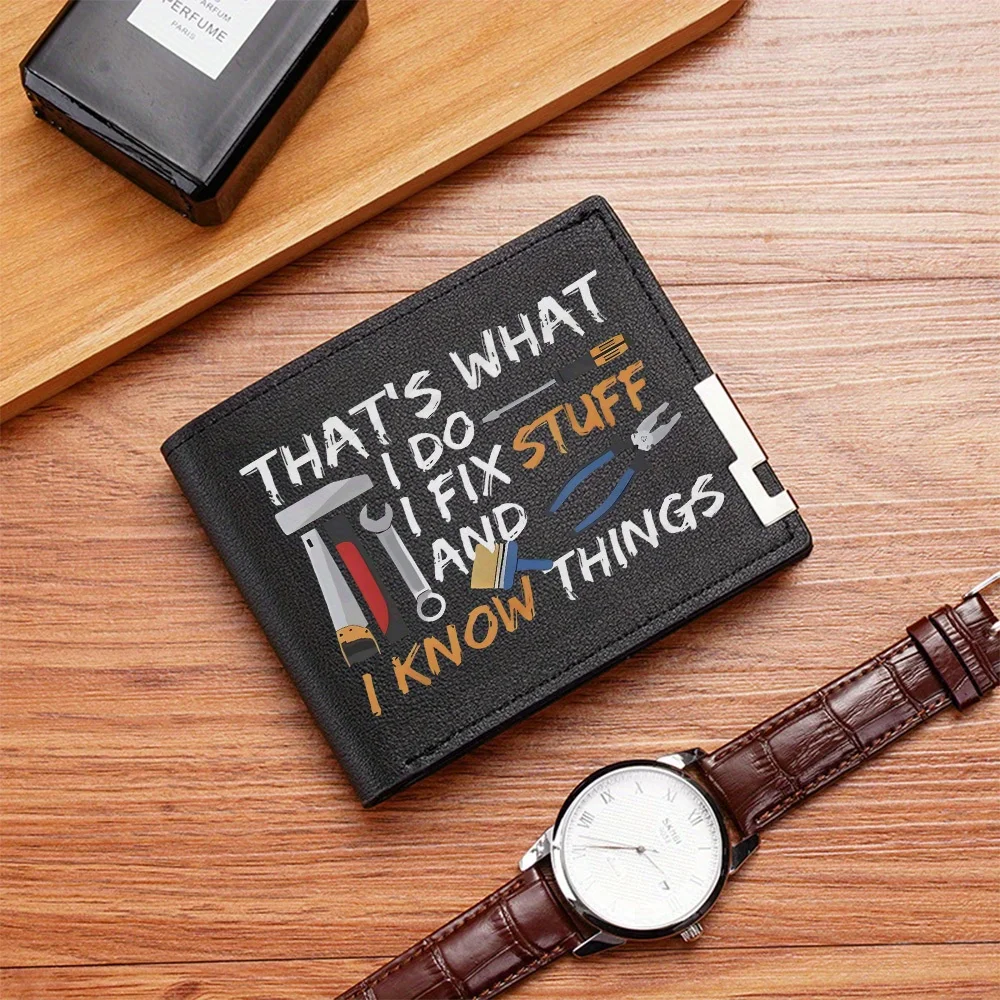 Tool text design quote fixing Men's Wallet Printing Design Simple Modern Stylish Business Father's Boyfriend's Christmas Lover's
