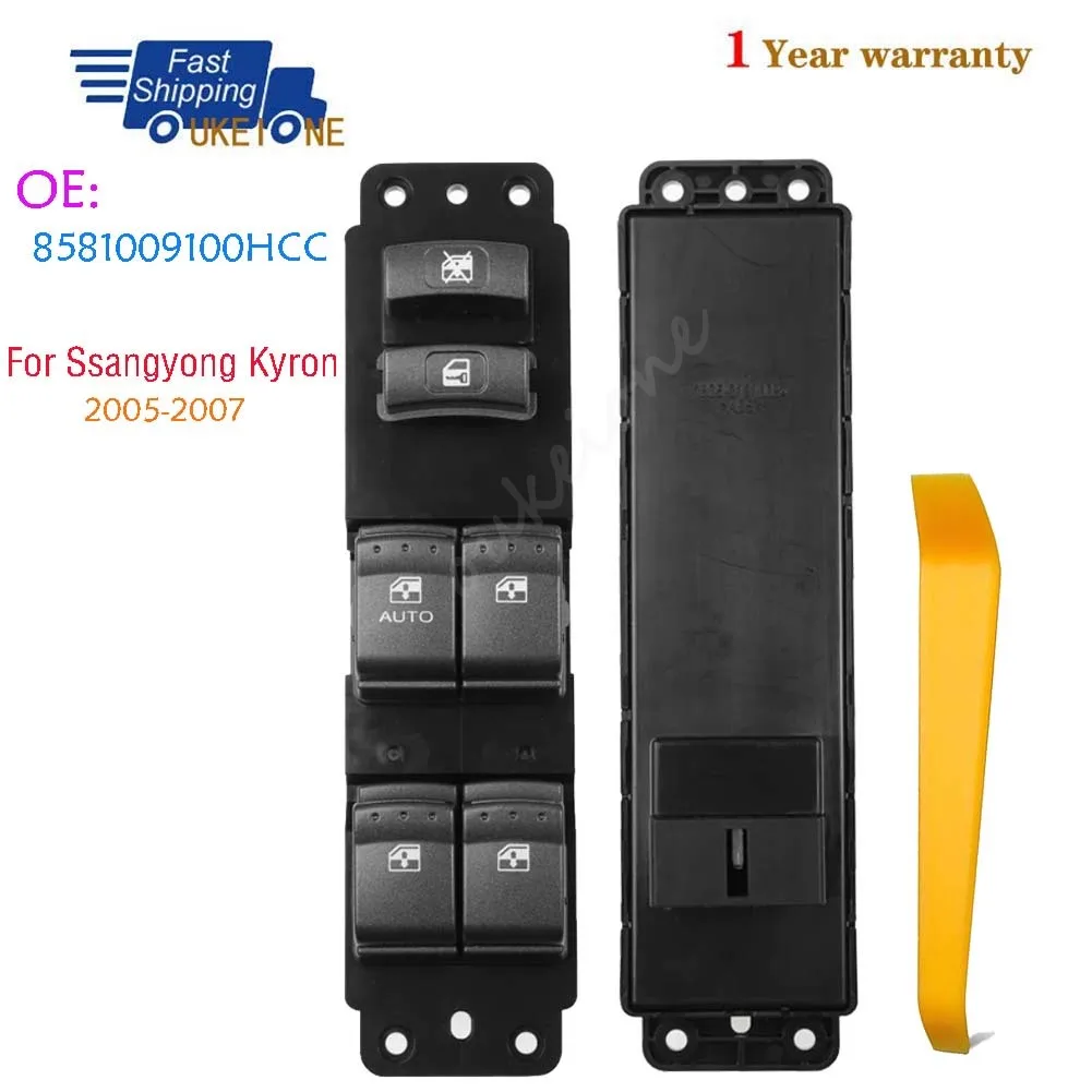 

8581009100HCC For Ssangyong Kyron 2005 2006 2007 LHD Master Driver Side Electric Power Window Switch Lifter Control Button Parts