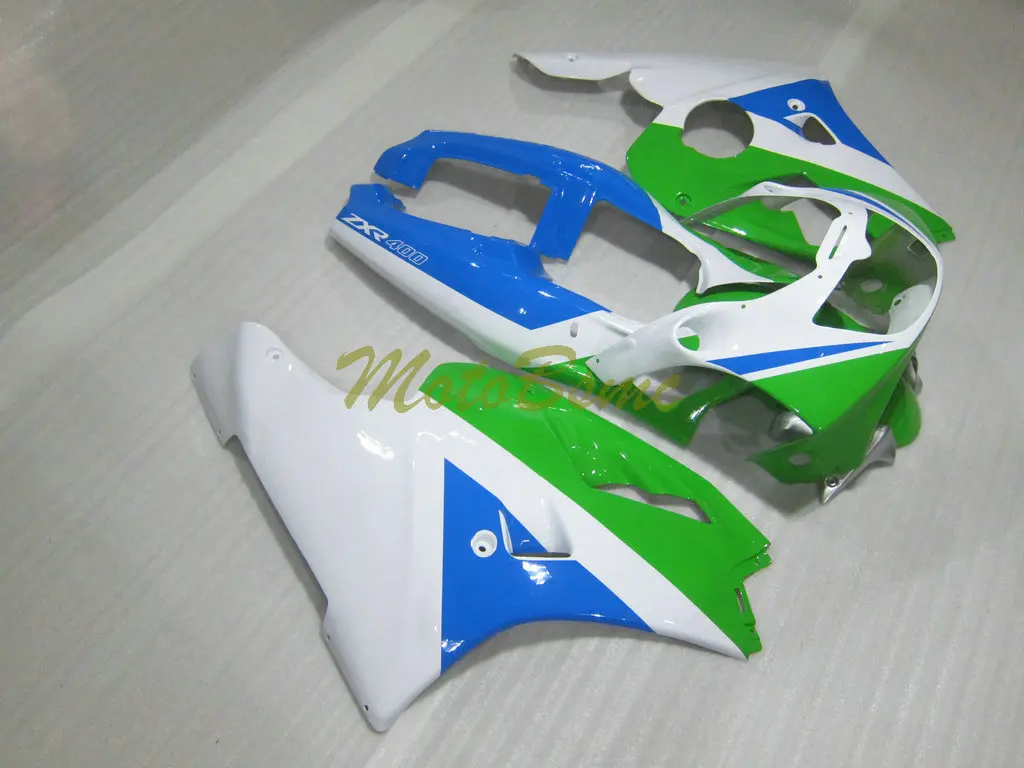 Custom Motorcycle Fairing Kits for Kawasaki Ninja ZXR400 1993 1994 1995 1996 ZXR 400 93-96 White Green Blue Bodywork Ser