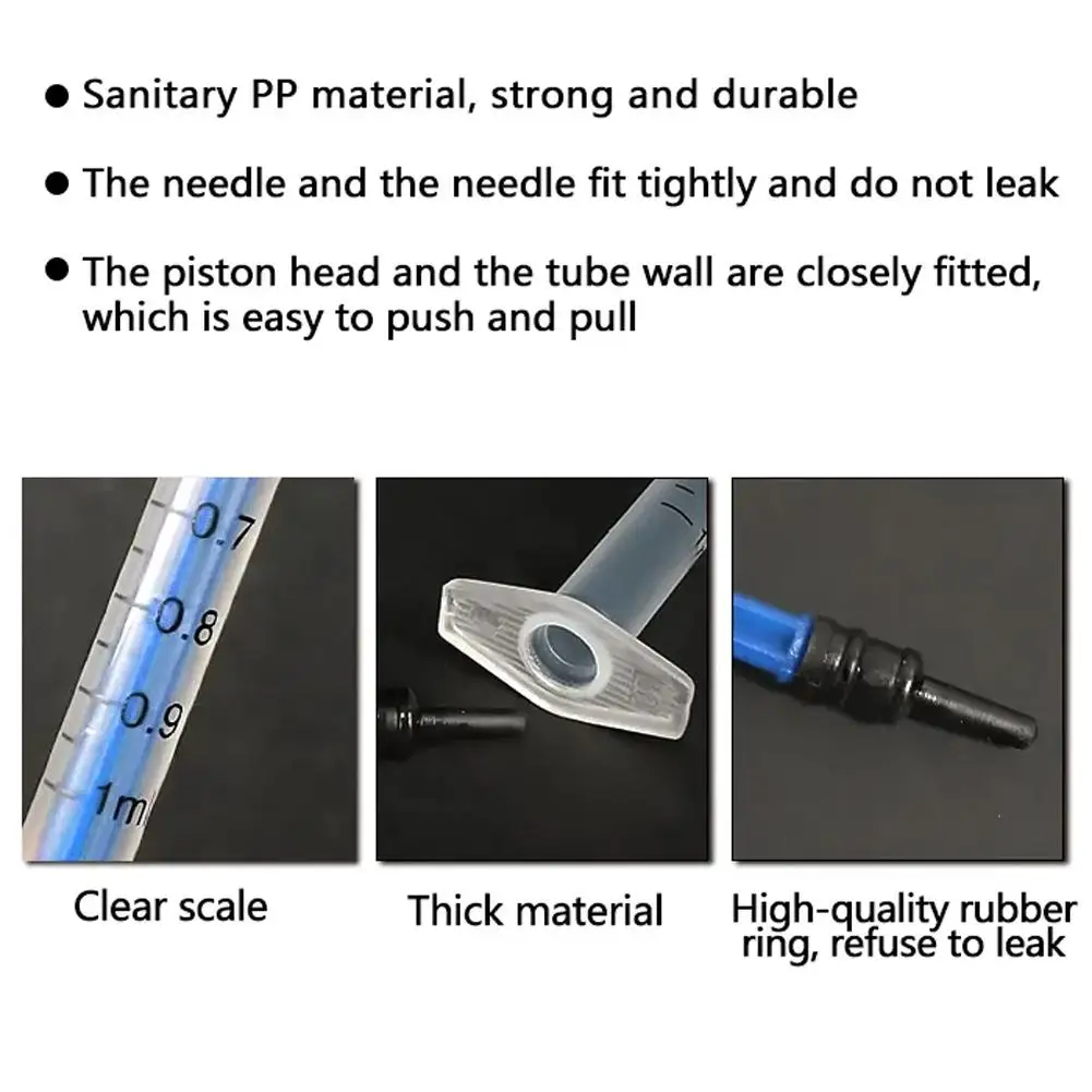 10pcs Disposable Syringe 1ml Straight Mouth Silicone Syringe Nutrient Syringe Tool Hydroponics Rubber Industrial Syringe Sa A2V1